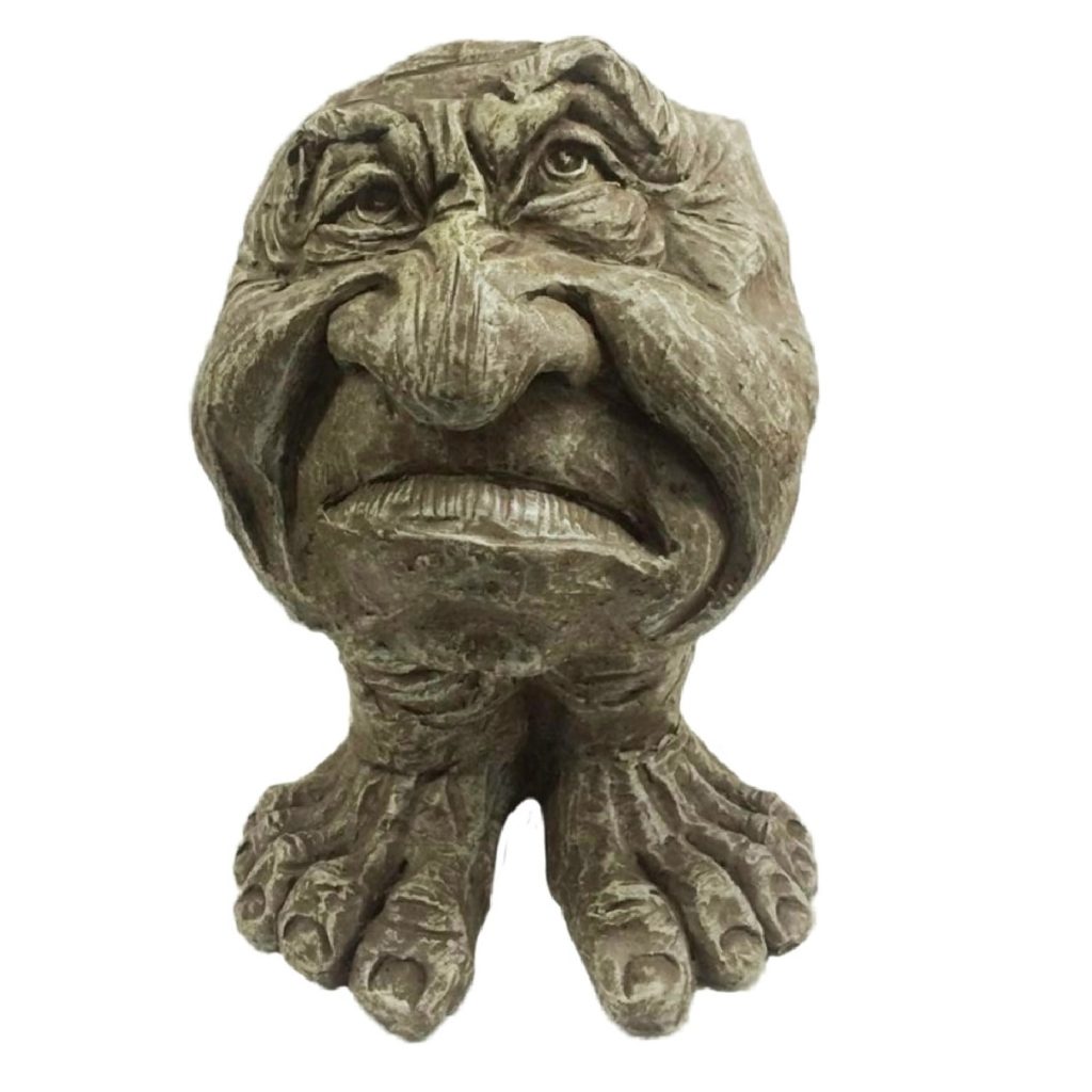 grumpy dwarf garden statue