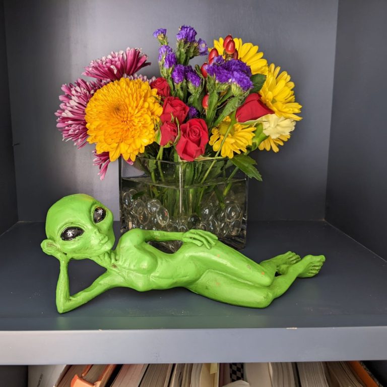 Sexy Alien 10 Laying Extraterrestrial Statue Summer Cosmic Green